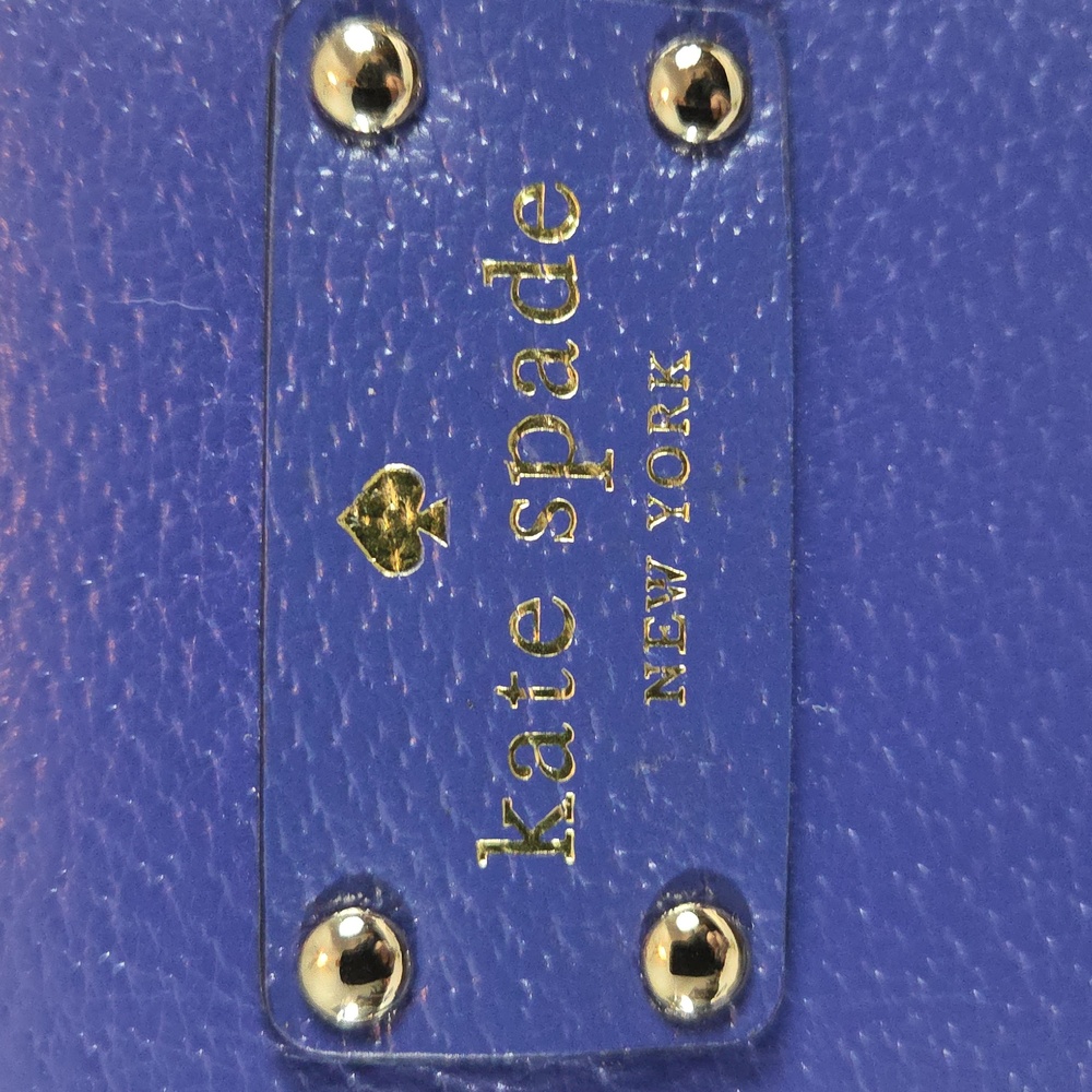 KATE SPADE NEW Royal Blue Pebbled Leather Wellesley Rachelle Satchel Purse - Picture 13 of 14